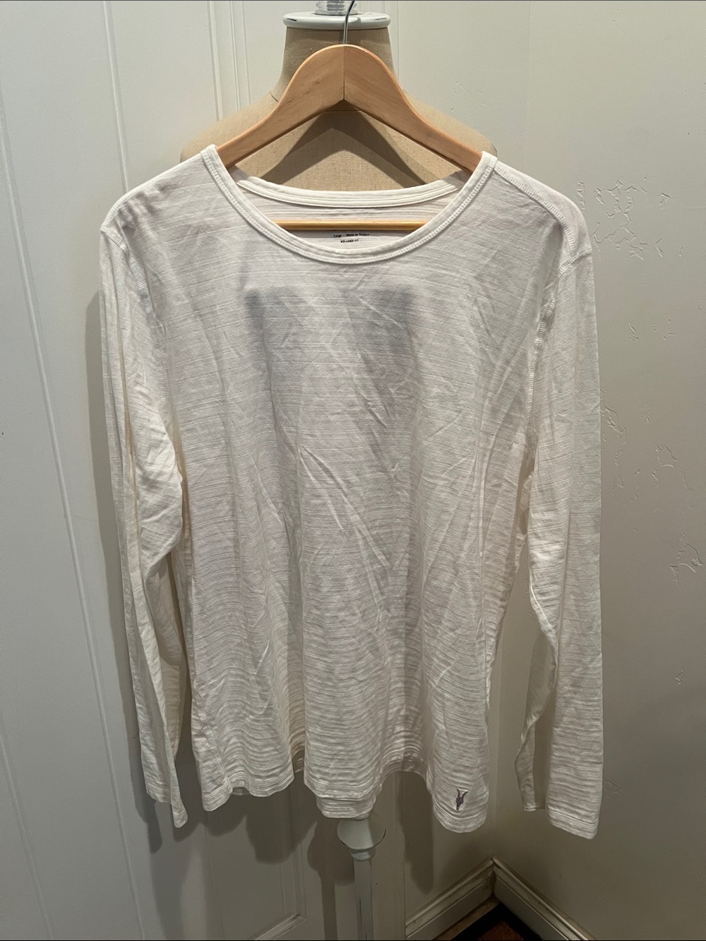All Saints Men’s White Long Sleeve Tee